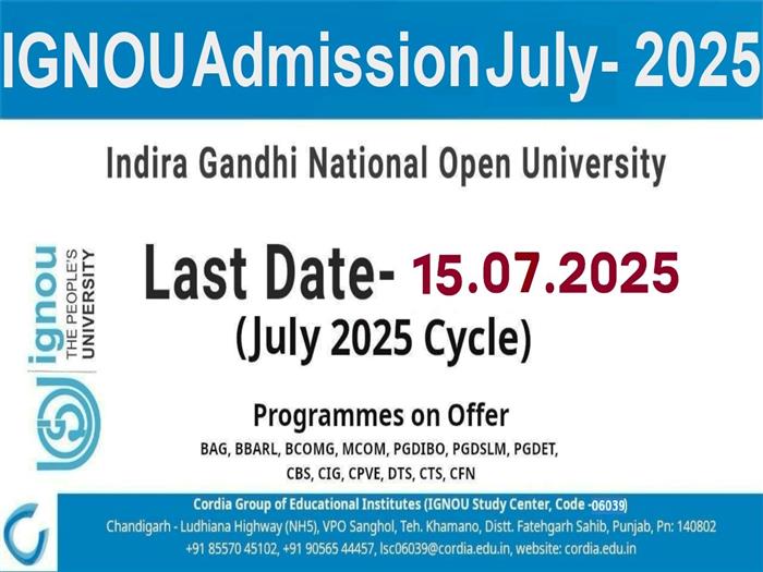 IGNOU Admission Open for July-2025