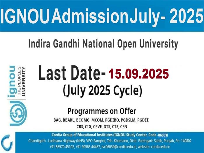 IGNOU admission and re-registration deadline extended till Sep 15, 2025!