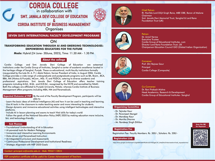 Seven Days International Faculty Development Programe